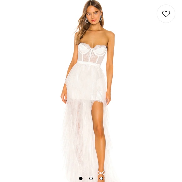 For Love and Lemons Bustier Gown in White